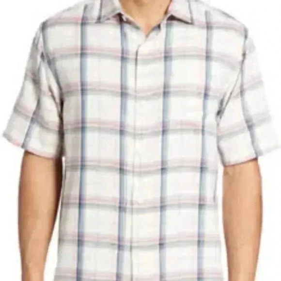 Tommy Bahama Pintinga Plaid Standard Fit Camp Shirt, Size L‎ - Picture 1 of 7